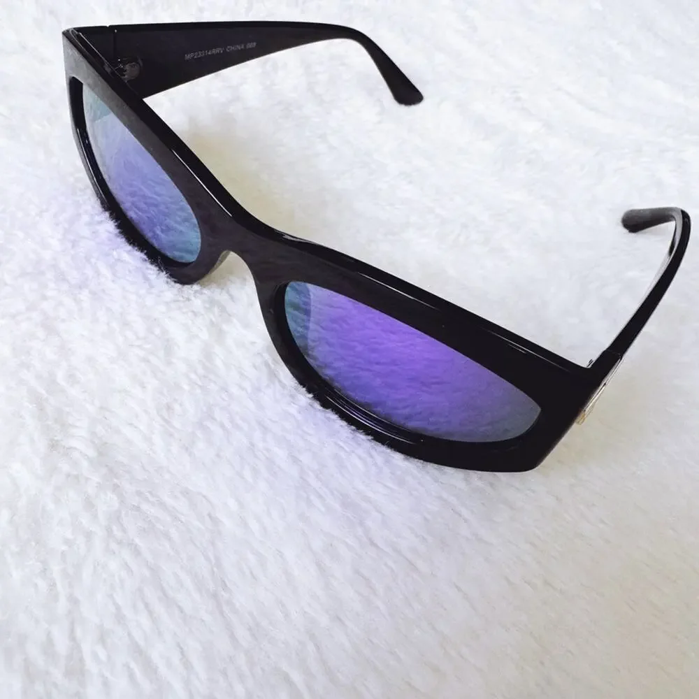 Francis Mirrored Purple with Black Rim Sunglasses